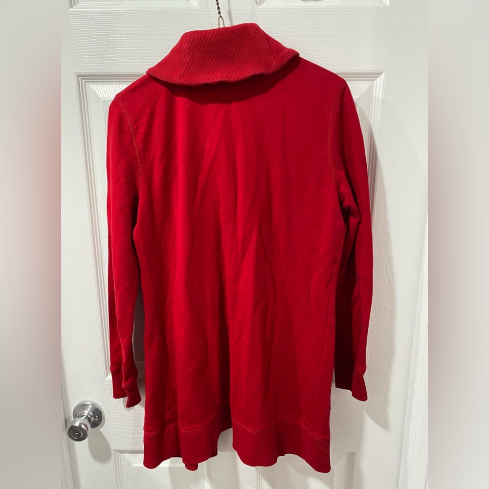 Chaps long cardigan, with unique closure feature, red, size S. Good condition. - Picture 2 of 8